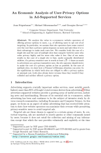 An Economic Analysis of User-Privacy Options in Ad-Supported Services Joan Feigenbaum