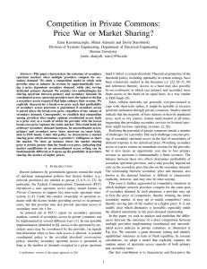 Competition in Private Commons: Price War or Market Sharing?