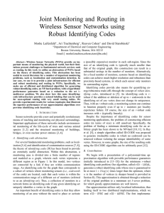 Joint Monitoring and Routing in Wireless Sensor Networks using Robust Identifying Codes