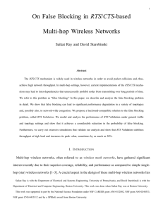 RTS Multi-hop Wireless Networks Saikat Ray and David Starobinski