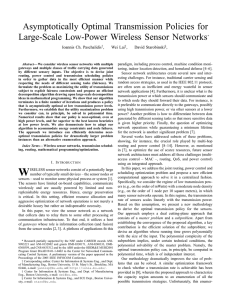 Asymptotically Optimal Transmission Policies for Large-Scale Low-Power Wireless Sensor Networks ,