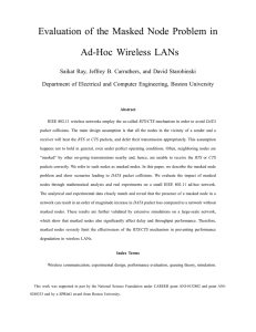 Evaluation of the Masked Node Problem in Ad-Hoc Wireless LANs