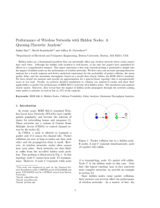 Performance of Wireless Networks with Hidden Nodes: A Queuing-Theoretic Analysis