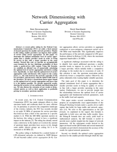 Network Dimensioning with Carrier Aggregation Emir Kavurmacioglu David Starobinski