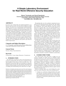 A Simple Laboratory Environment for Real-World Offensive Security Education