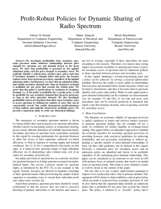 Profit-Robust Policies for Dynamic Sharing of Radio Spectrum