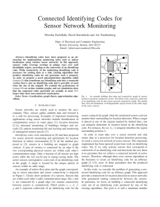 Connected Identifying Codes for Sensor Network Monitoring