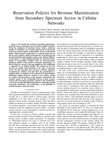 Reservation Policies for Revenue Maximization from Secondary Spectrum Access in Cellular Networks