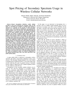 Spot Pricing of Secondary Spectrum Usage in Wireless Cellular Networks