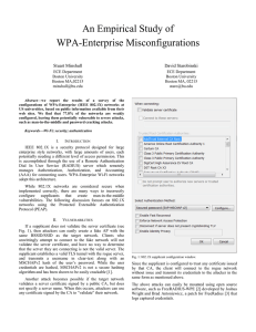 An Empirical Study of WPA-Enterprise Misconfigurations Stuart Minshull David Starobinski