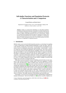 Self-similar Functions and Population Protocols: A Characterization and a Comparison