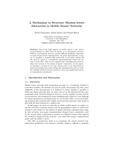 A Mechanism to Structure Mission-Aware Interaction in Mobile Sensor Networks