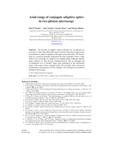 Axial range of conjugate adaptive optics in two-photon microscopy Hari P. Paudel,