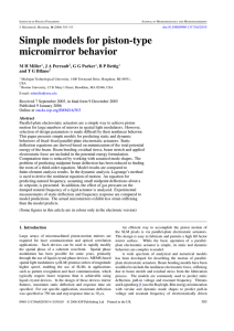Simple models for piston-type micromirror behavior M H Miller , J A Perrault
