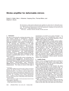 Stroke amplifier for deformable mirrors Stephen A. Burns