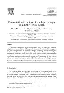 Electrostatic micromirrors for subaperturing in an adaptive optics system MarkN. Horenstein