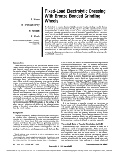 Fixed-Load  Electrolytic  Dressing Wheels T.  Bifano