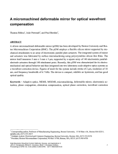 A micromachined deformable mirror for optical wavefront compensation