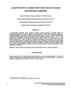 ADAPTIVE OPTIC CORRECTION USING SILICON BASED DEFORMABLE MIRRORS