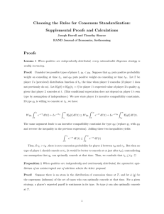 Choosing the Rules for Consensus Standardization: Supplemental Proofs and Calculations Proofs