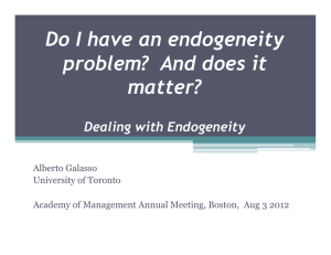 Do I have an endogeneity problem?  And does it matter?