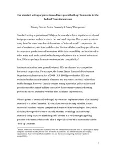 Can standard setting organizations address patent hold­up? Comments for the  Federal Trade Commission 