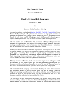 Finally, System-Risk Insurance The Financial Times
