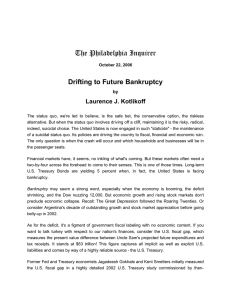 The Philadelphia Inquirer Drifting to Future Bankruptcy Laurence J. Kotlikoff