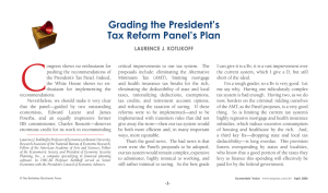 C Grading the President’s Tax Reform Panel’s Plan LAuREncE J. KoTLiKoff