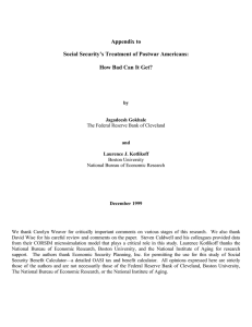 Appendix to Social Security’s Treatment of Postwar Americans: