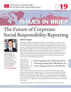 0 19 ISSUES IN BRIEF The Future of Corporate