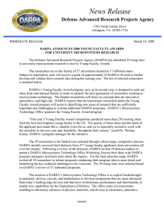 News Release Defense Advanced Research Projects Agency