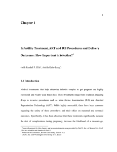 Chapter 1  Infertility Treatment, ART and IUI Procedures and Delivery