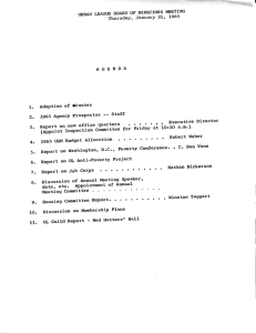 ±nutes Adoption of Staff 1965 Agency Prospectus