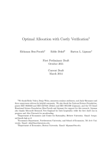 Optimal Allocation with Costly Verification
