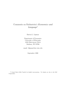 Comments on Rubinstein’s Economics and Language