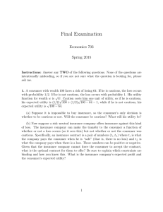 Final Examination Economics 703 Spring 2015