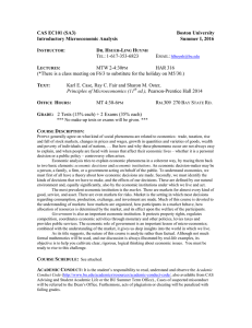 CAS EC101 (SA3) Boston University Introductory Microeconomic Analysis
