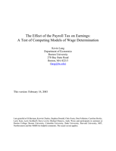 The Effect of the Payroll Tax on Earnings: