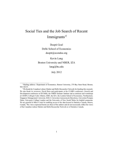 Social Ties and the Job Search of Recent Immigrants