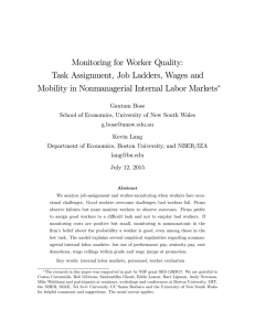 Monitoring for Worker Quality: Task Assignment, Job Ladders, Wages and