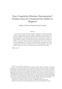 Does Competition Eliminate Discrimination? Evidence from the Commercial Sex Market in Singapore