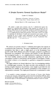 A  Simple  Dynamic General Equilibrium Model*