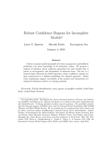 Robust Confidence Regions for Incomplete Models ∗ Larry G. Epstein