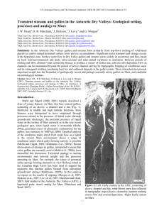 Transient streams and gullies in the Antarctic Dry Valleys: Geological... processes and analogs to Mars