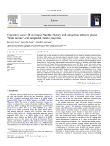 Icarus Concentric crater ﬁll in Utopia Planitia: History and interaction between... “brain terrain” and periglacial mantle processes