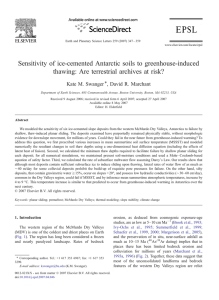Sensitivity of ice-cemented Antarctic soils to greenhouse-induced