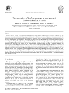 The succession of ice-ﬂow patterns in north-central !eebec-Labrador, Canada Qu Krister N. Jansson