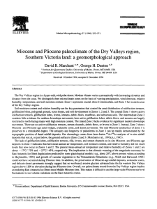 Miocene  and Pliocene  paleoclimate  of the ... Southern  Victoria  land:  a geomorphological  approach