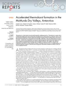 Accelerated thermokarst formation in the McMurdo Dry Valleys, Antarctica